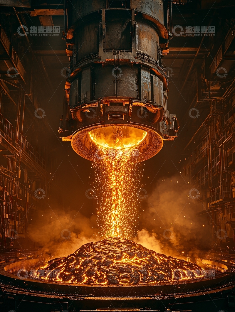 高清大图下载【趣麦麦图】炽热的熔融金属倾泻