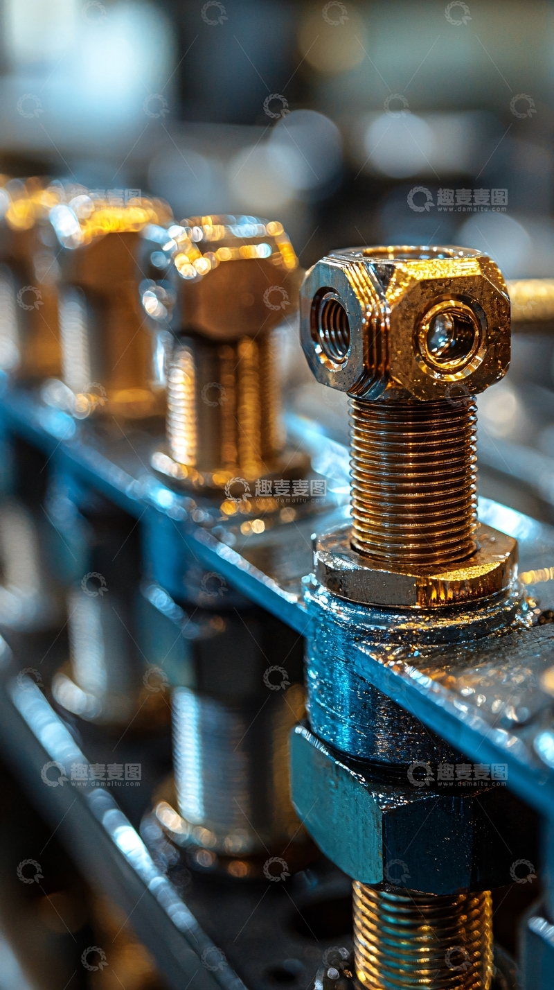 高清大图下载【趣麦麦图】金属管道与螺丝特写