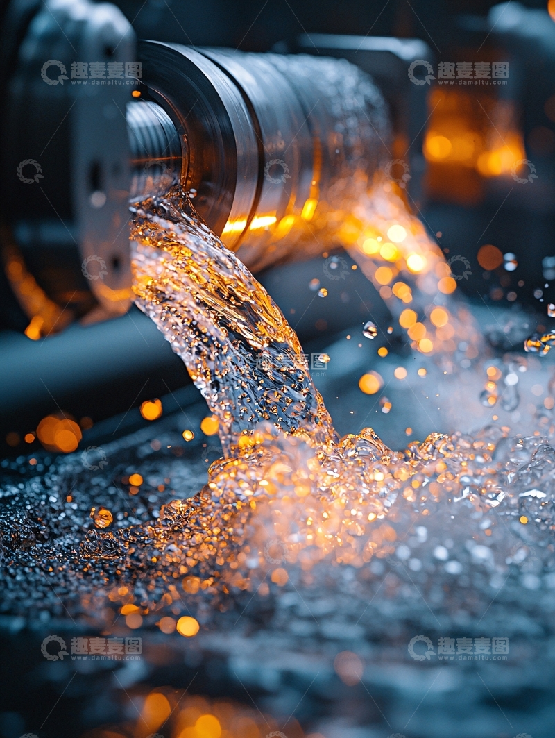 高清大图下载【趣麦麦图】金属加工冷却水特写