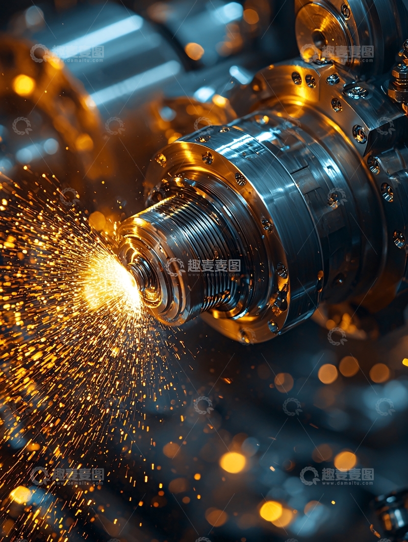 高清大图下载【趣麦麦图】金属部件加工火花四溅