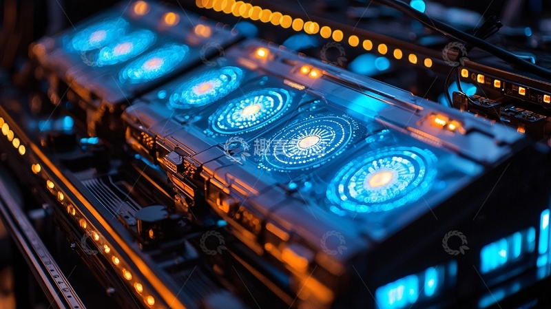 高清大图下载【趣麦麦图】科技感电路板蓝色发光