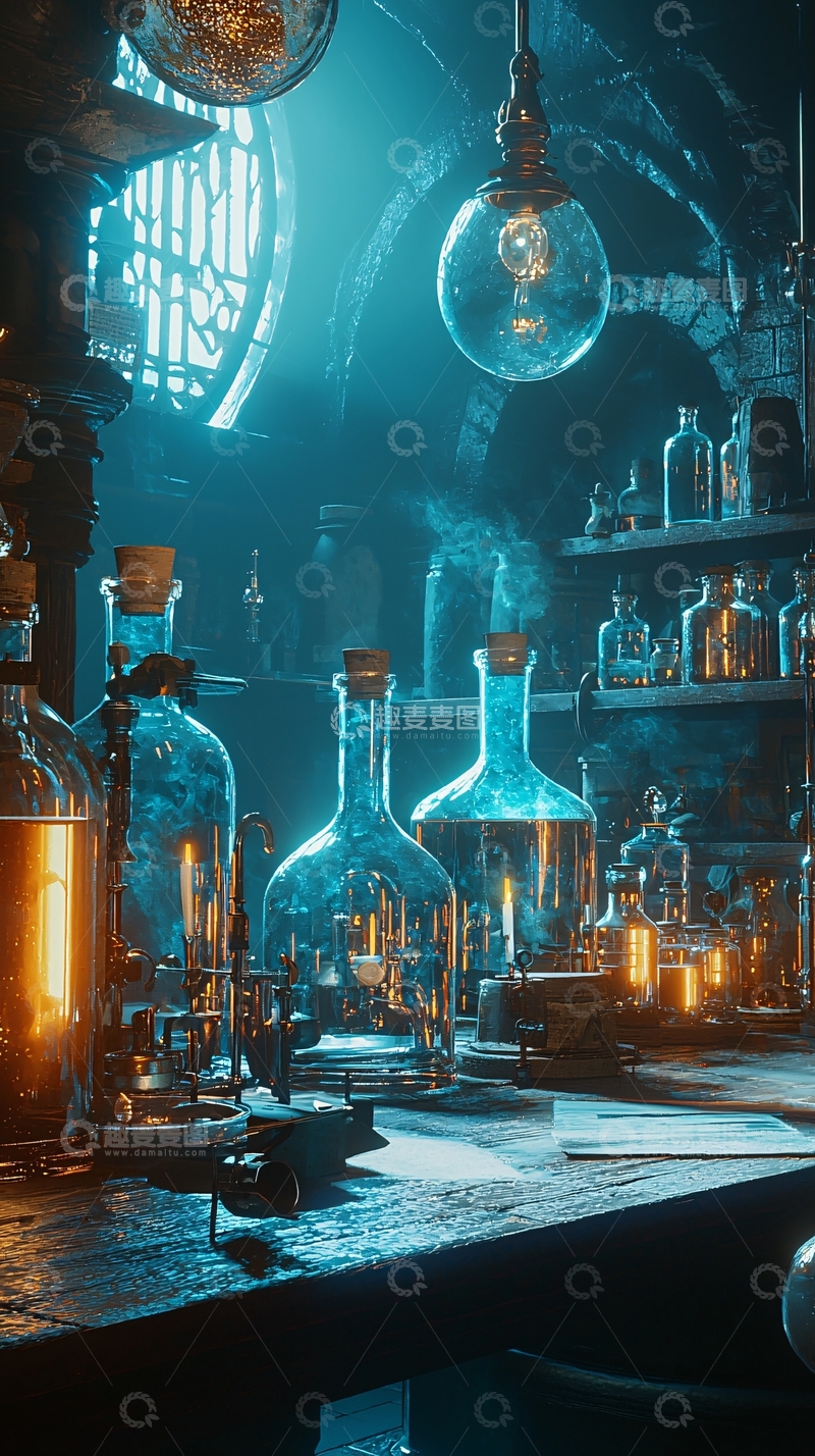 高清大图下载【趣麦麦图】神秘暗黑系炼金术士实验室