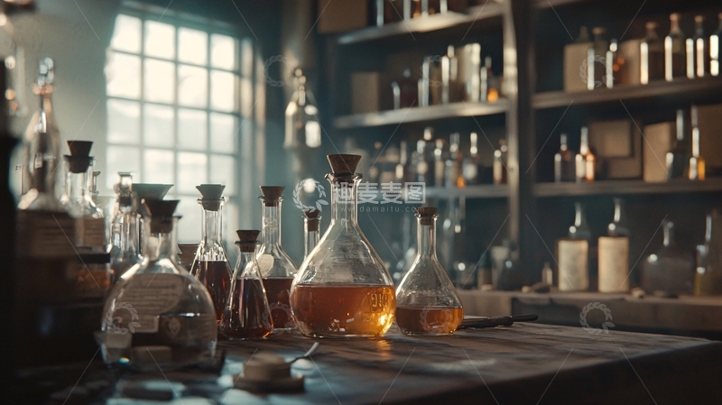 高清大图下载【趣麦麦图】古色古香的炼金术士实验室