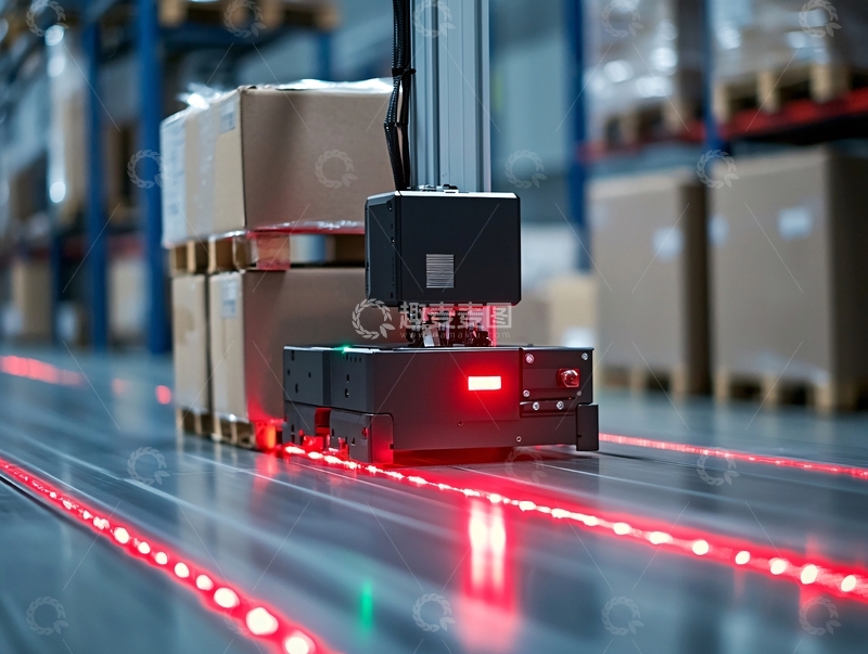 高清大图下载【趣麦麦图】仓库自动化货物分拣机器人