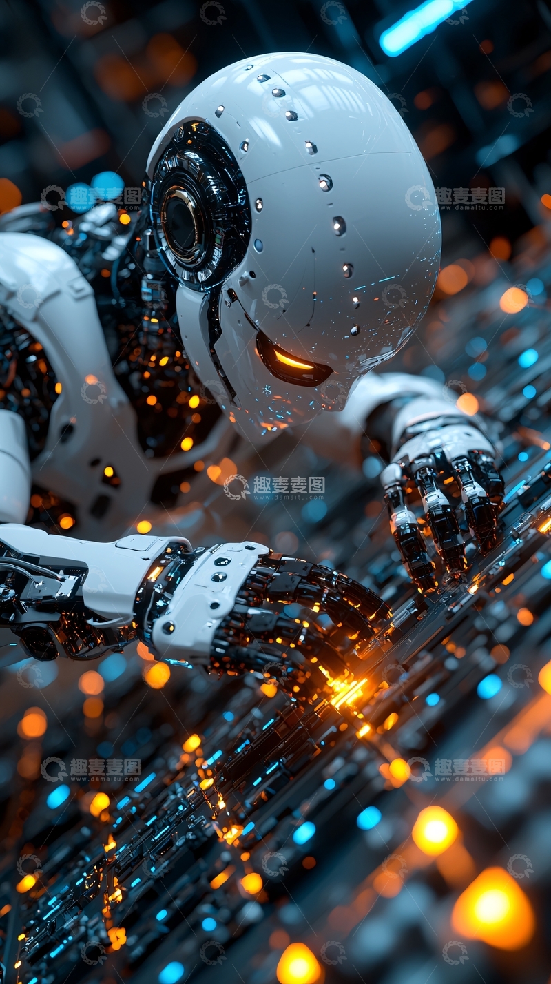 高清大图下载【趣麦麦图】未来科技感机器人