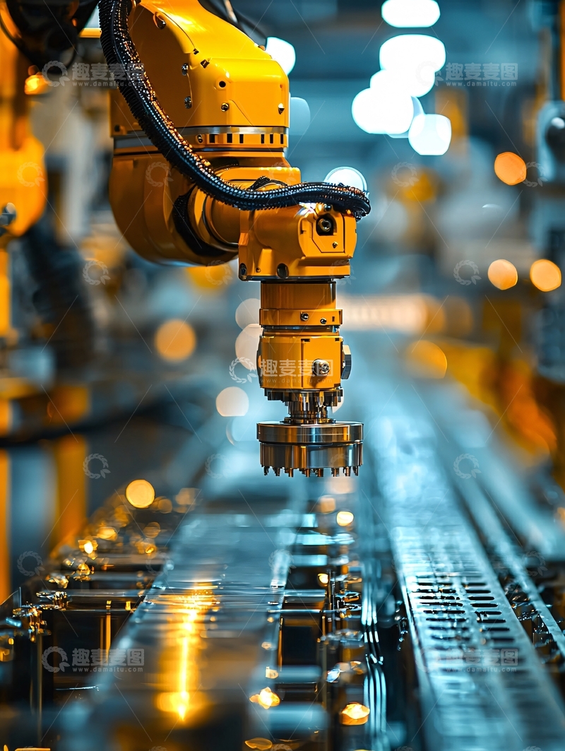 高清大图下载【趣麦麦图】黄色机械臂特写