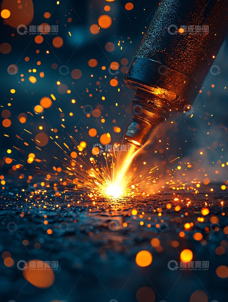 高清大图下载【趣麦麦图】焊接火花四溅的金属加工
