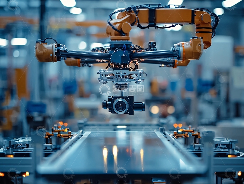 高清大图下载【趣麦麦图】工业机器人自动化生产线