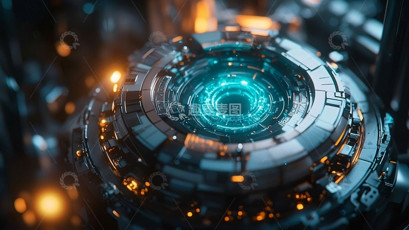 高清大图下载【趣麦麦图】科技感圆形装置特写