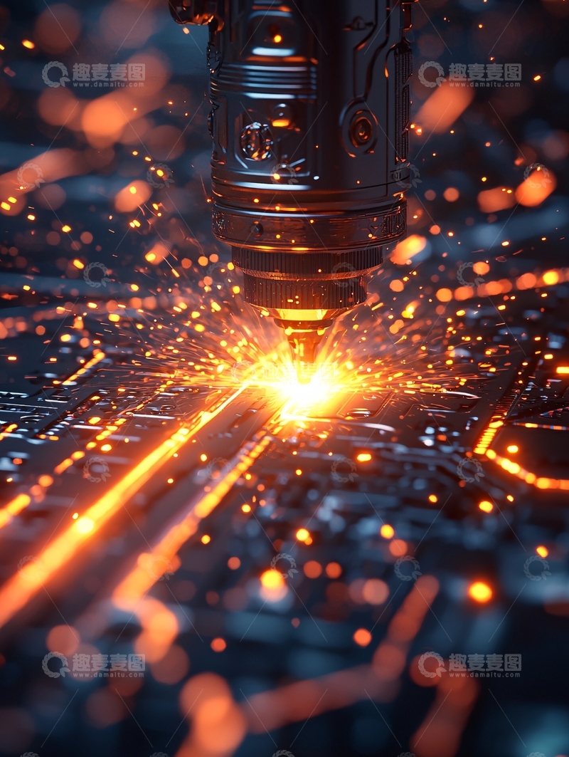高清大图下载【趣麦麦图】科技感电路板火花四溅