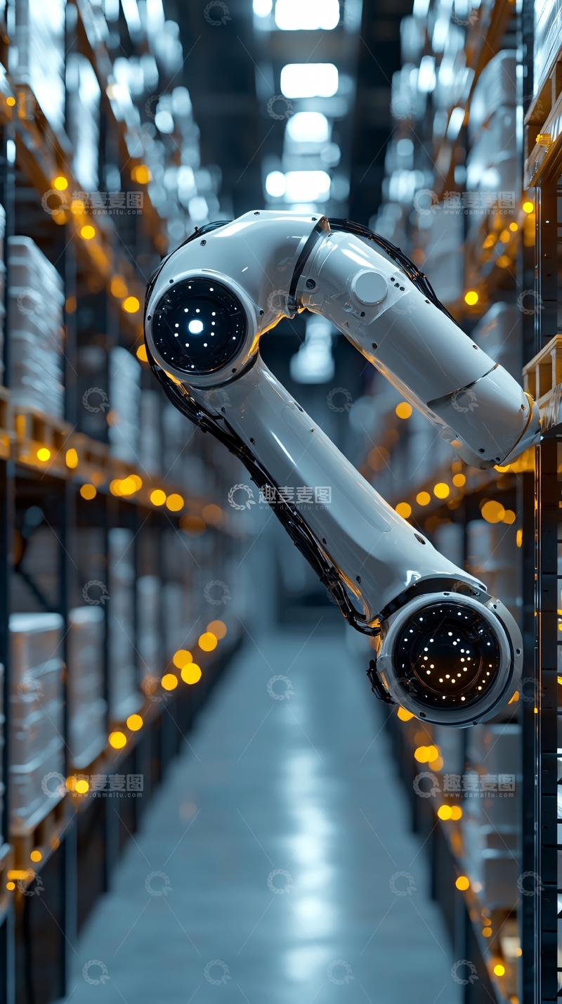 高清大图下载【趣麦麦图】仓库机器人手臂