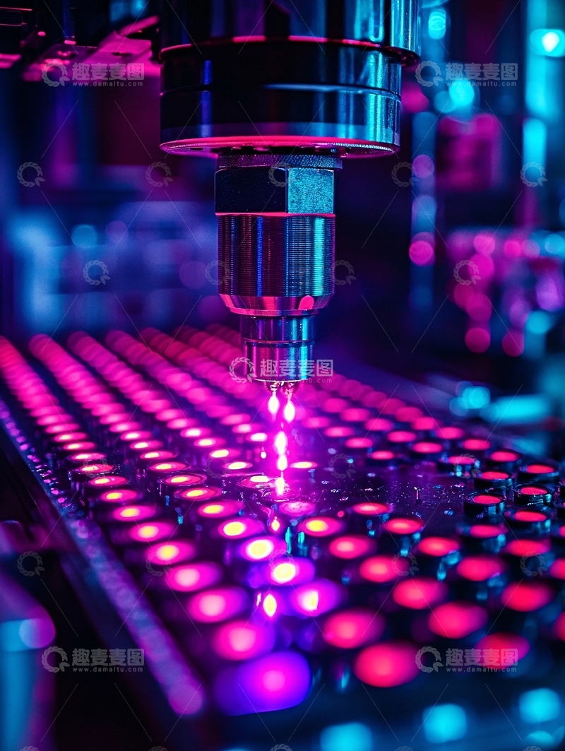 高清大图下载【趣麦麦图】精密机械加工发光特写