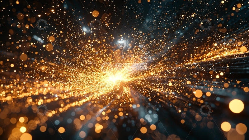 高清大图下载【趣麦麦图】金色光点爆炸扩散