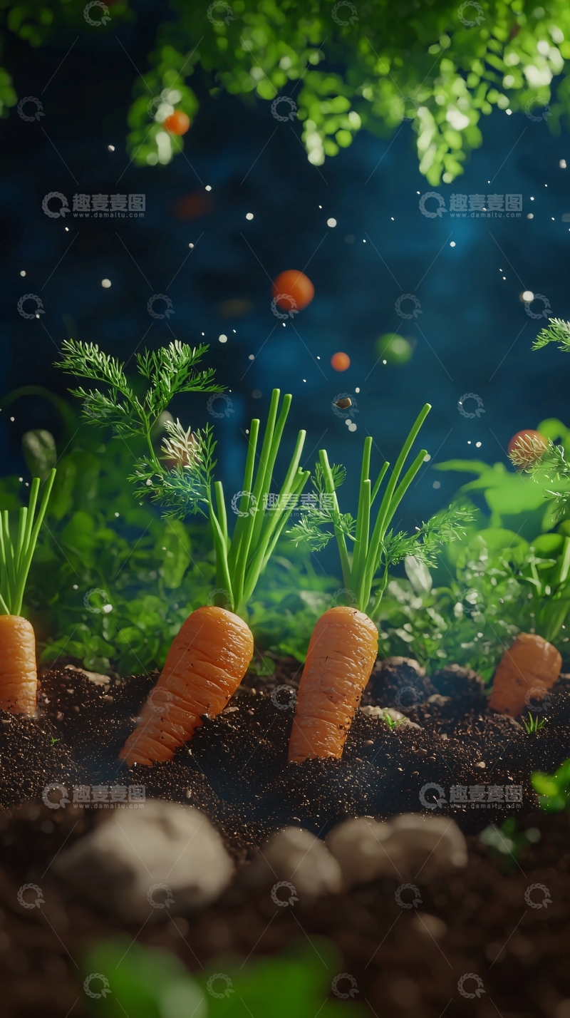高清大图下载【趣麦麦图】神奇的胡萝卜生长景象