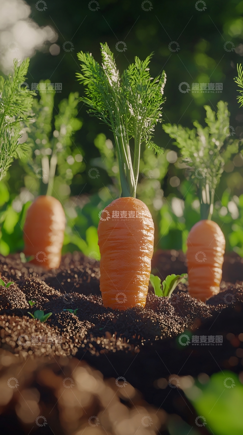 高清大图下载【趣麦麦图】新鲜胡萝卜田园风光