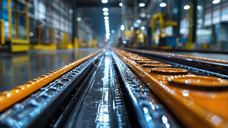 高清大图下载【趣麦麦图】工厂内部轨道特写