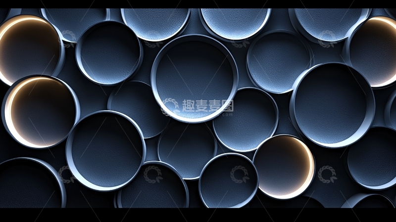 高清大图下载【趣麦麦图】金属圆环光影交错