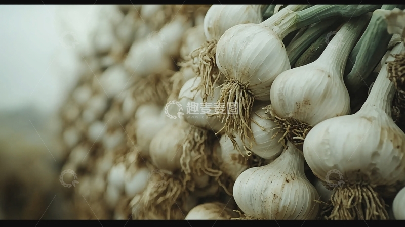 高清大图下载【趣麦麦图】新鲜蒜头特写