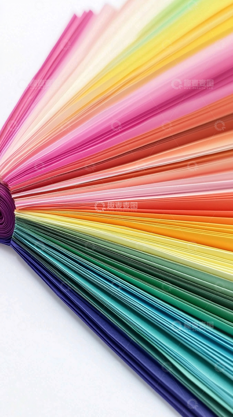 高清大图下载【趣麦麦图】彩色纸张扇形展开