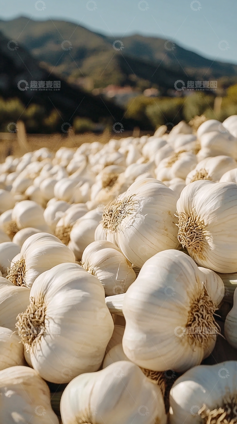 高清大图下载【趣麦麦图】大蒜丰收景象