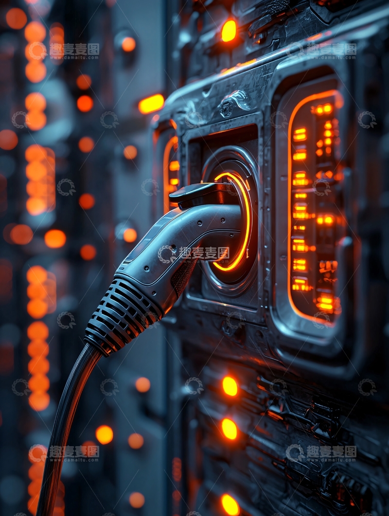 高清大图下载【趣麦麦图】未来科技感充电桩