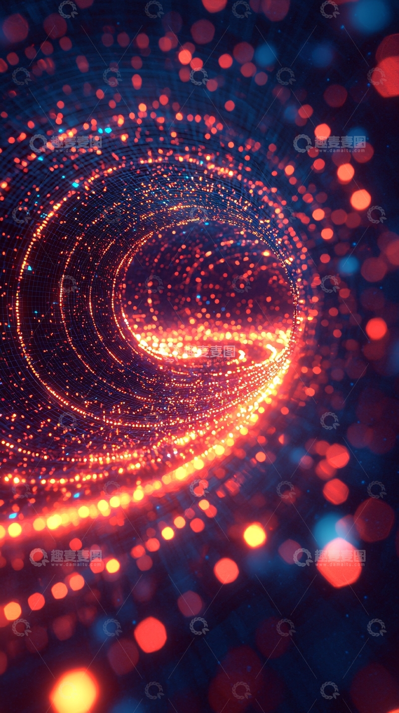 高清大图下载【趣麦麦图】光点组成的隧道