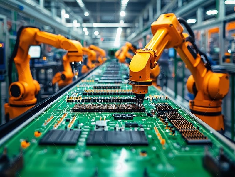 高清大图下载【趣麦麦图】机械臂操作电路板