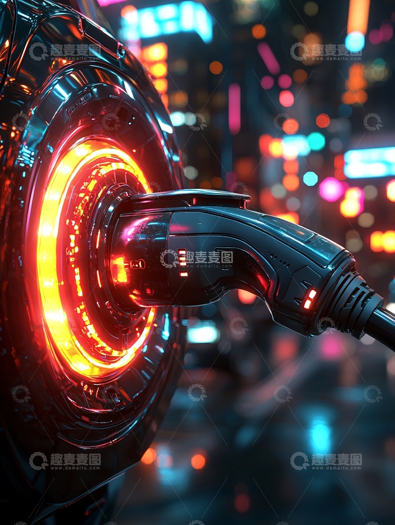 高清大图下载【趣麦麦图】未来主义充电插头