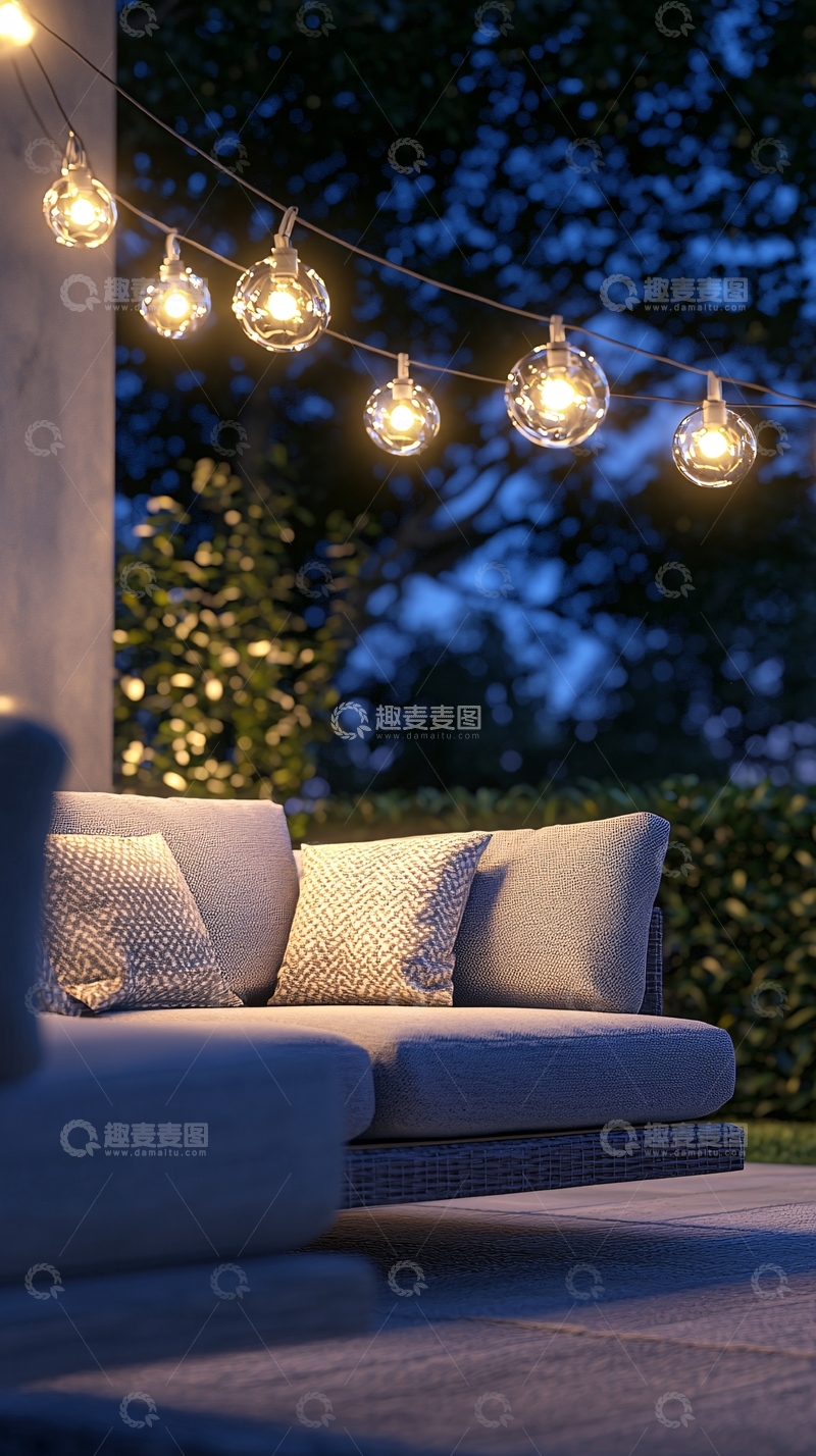 高清大图下载【趣麦麦图】庭院灯串