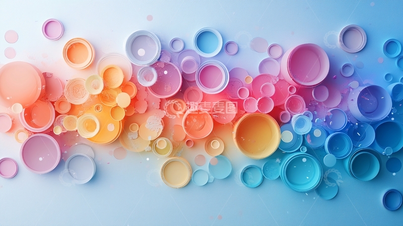 高清大图下载【趣麦麦图】彩色圆圈叠加排列