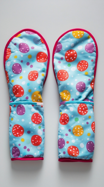 彩色圆点隔热手套