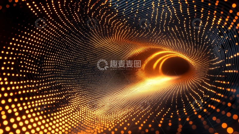 高清大图下载【趣麦麦图】金色光点隧道