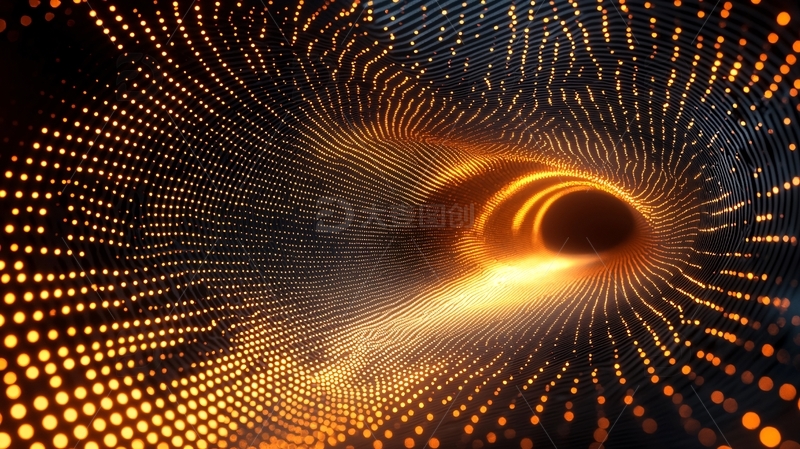 高清大图下载【趣麦麦图】金色光点隧道