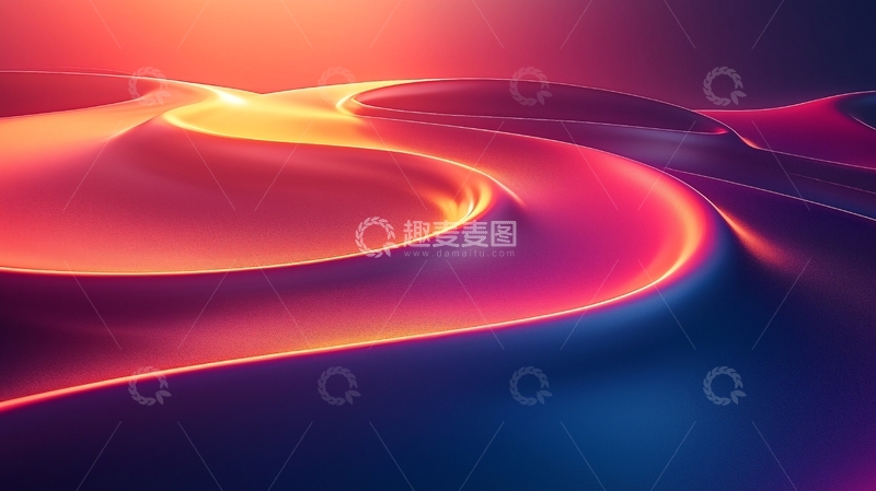 高清大图下载【趣麦麦图】抽象曲线光影渐变