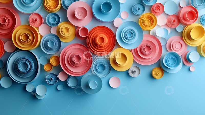 高清大图下载【趣麦麦图】彩色纸卷花朵