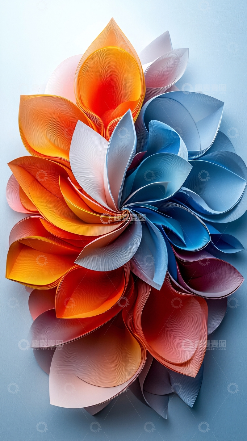 高清大图下载【趣麦麦图】彩色纸张花朵