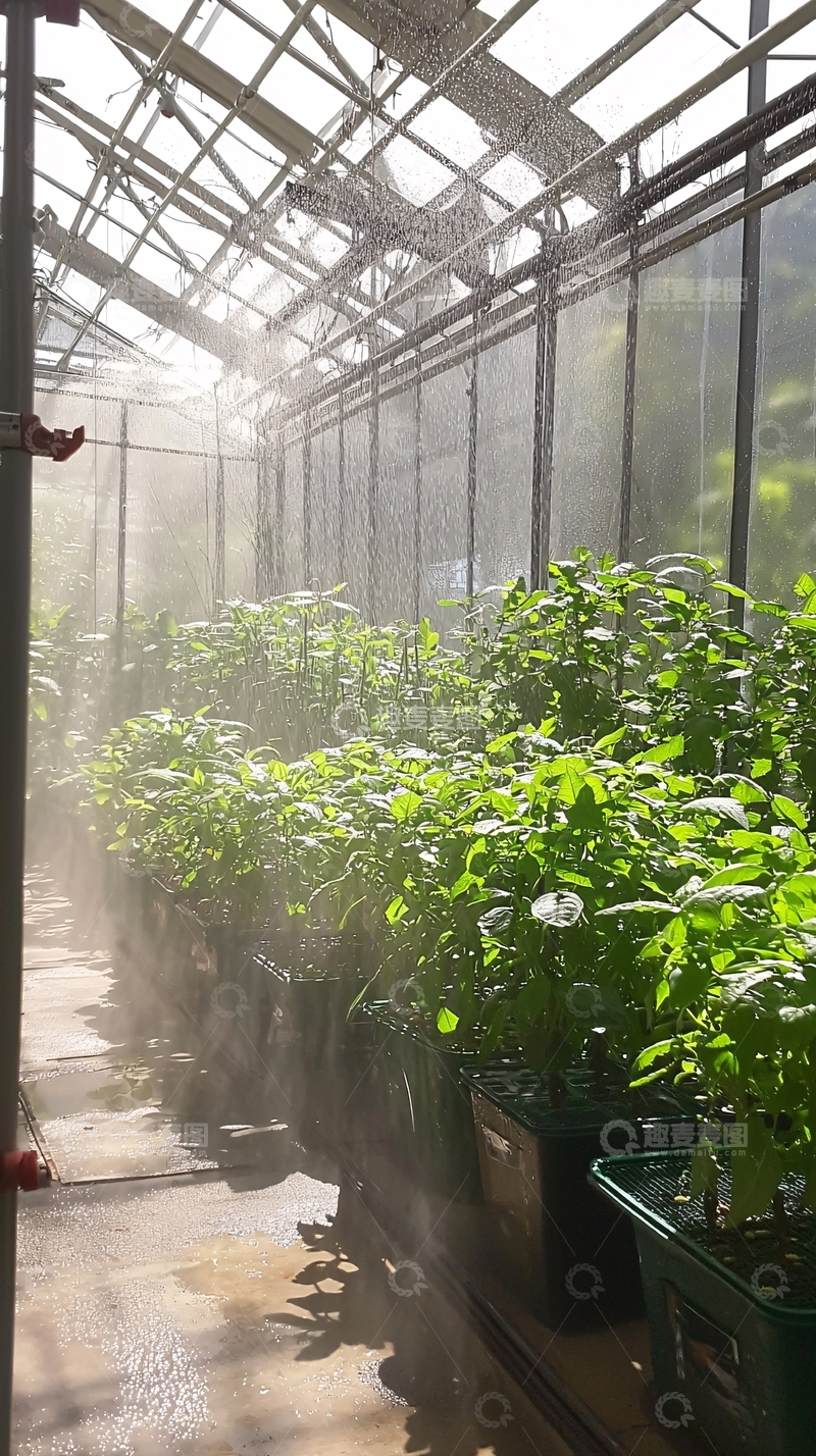 高清大图下载【趣麦麦图】阳光洒进温室大棚