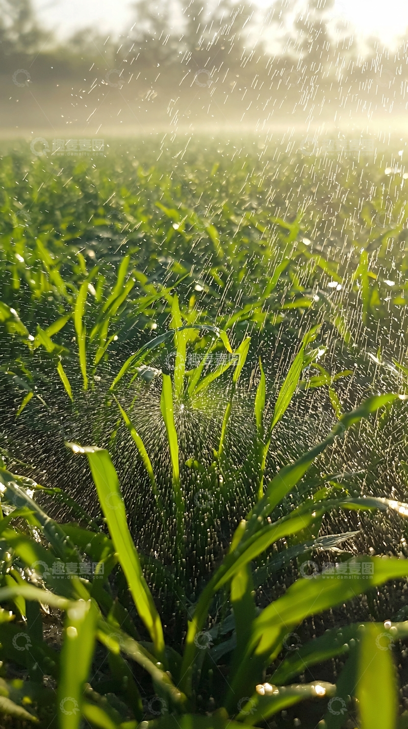 高清大图下载【趣麦麦图】阳光洒在绿油油的田野上