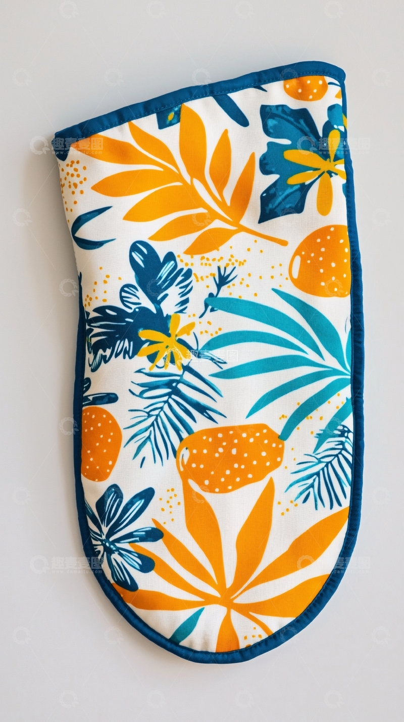 高清大图下载【趣麦麦图】热带植物印花隔热手套