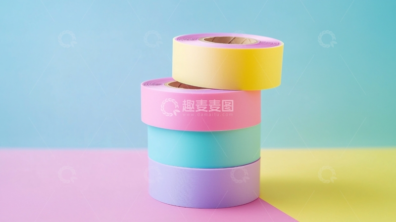 高清大图下载【趣麦麦图】彩色胶带堆叠