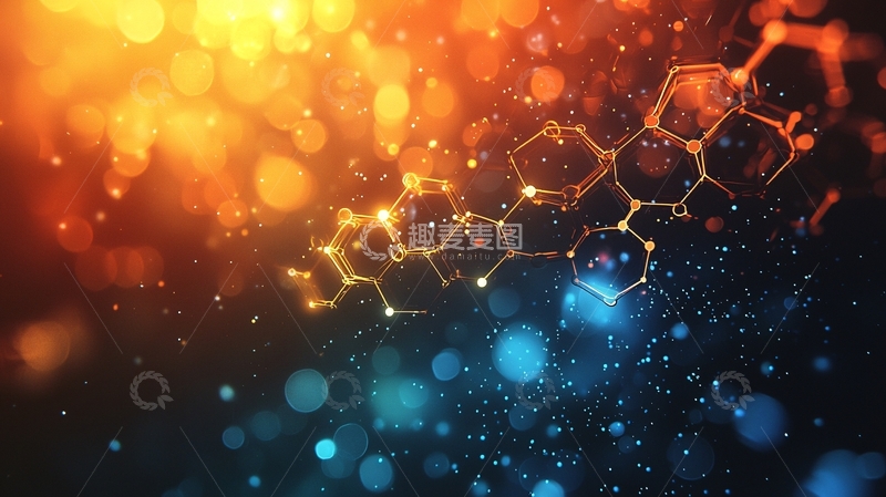 高清大图下载【趣麦麦图】分子结构闪耀光芒