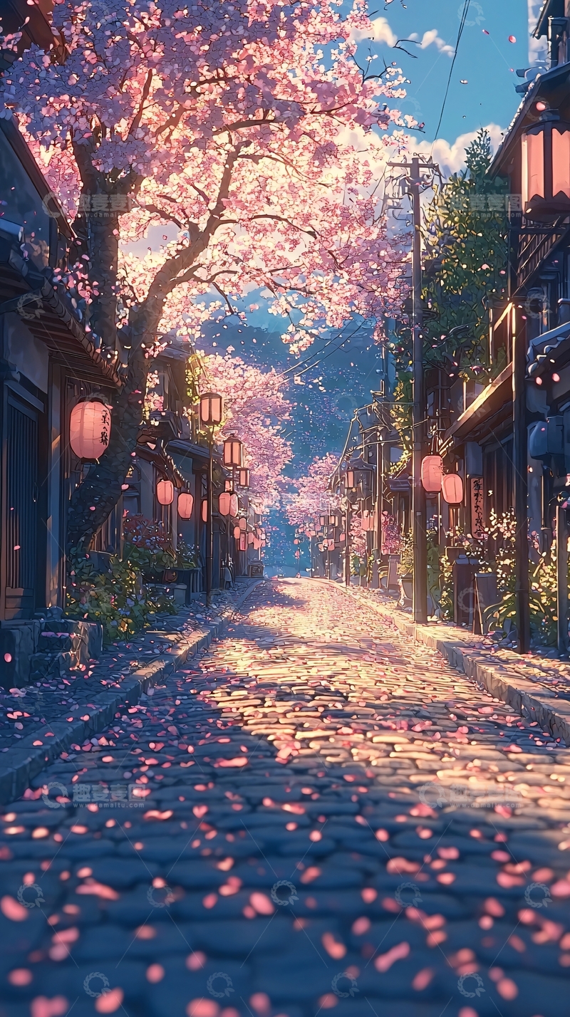 高清大图下载【趣麦麦图】樱花街道