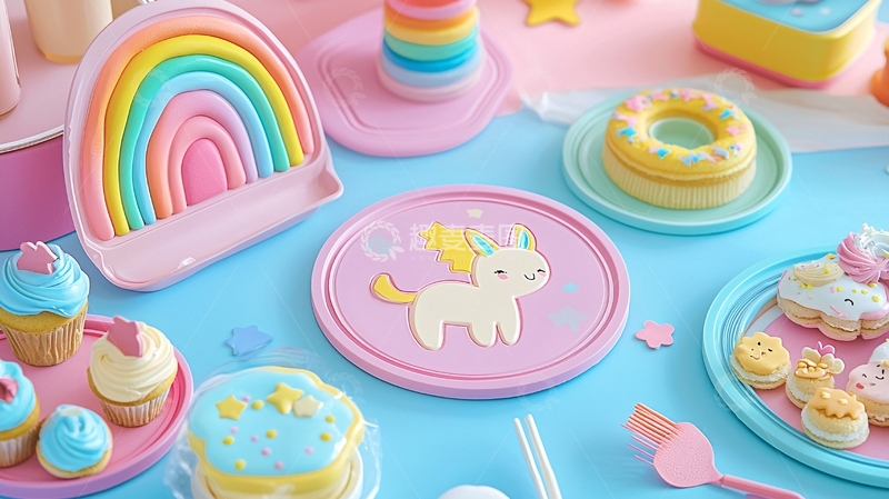 高清大图下载【趣麦麦图】彩虹甜品可爱卡通图案
