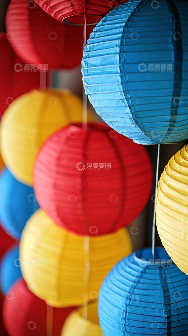 高清大图下载【趣麦麦图】彩色纸灯笼