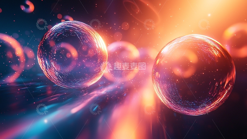 高清大图下载【趣麦麦图】宇宙星云中闪耀的球体