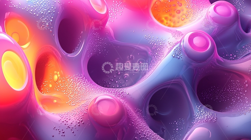 高清大图下载【趣麦麦图】彩色抽象液体流动背景