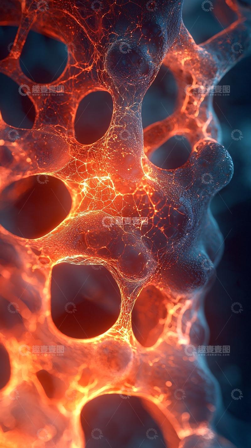 高清大图下载【趣麦麦图】炙热多孔的细胞结构