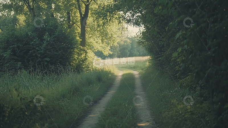 高清大图下载【趣麦麦图】阳光洒落林间小路