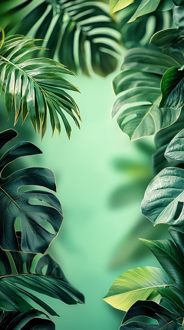 绿色热带植物叶子背景