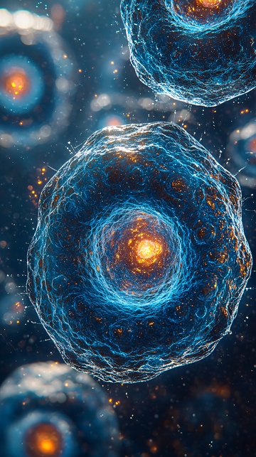 蓝色细胞显微镜图像